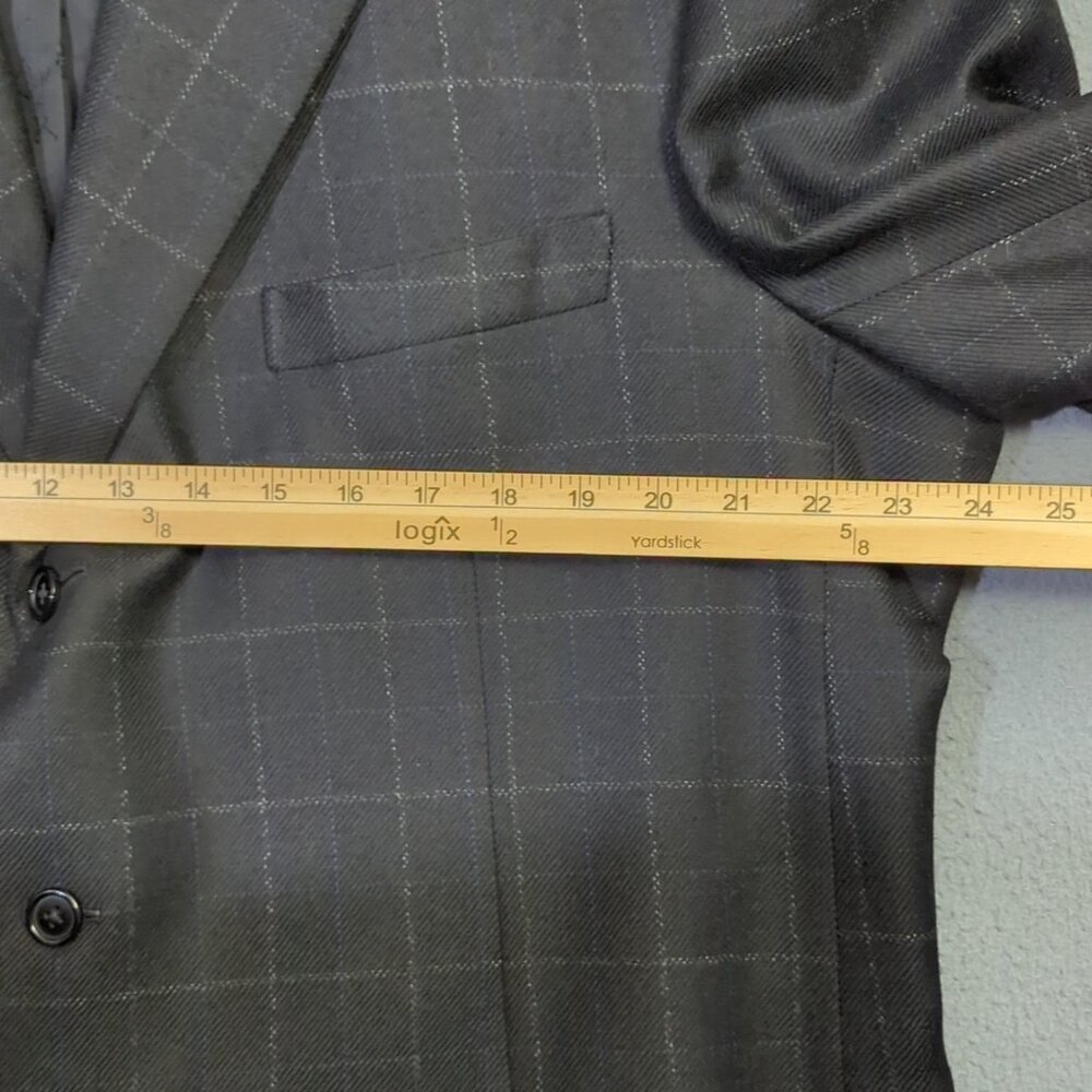 Brioni Blazer Men's 46R (estimated") Black Wool Windowpane Nomentano - Picture 5 of 15